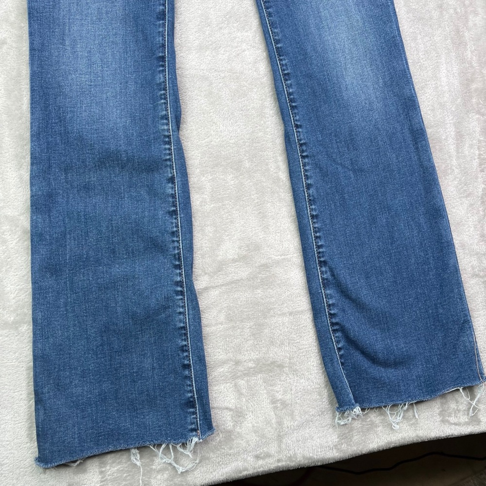 American Eagle High-Rise Skinny Kick Jeans Womens 4 Long Blue Stretch Raw Hem - Picture 3 of 16